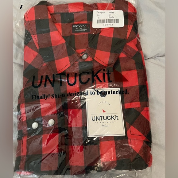 Untuckit Hailey Plaid button up shirt NWT Size 18 - Picture 2 of 2